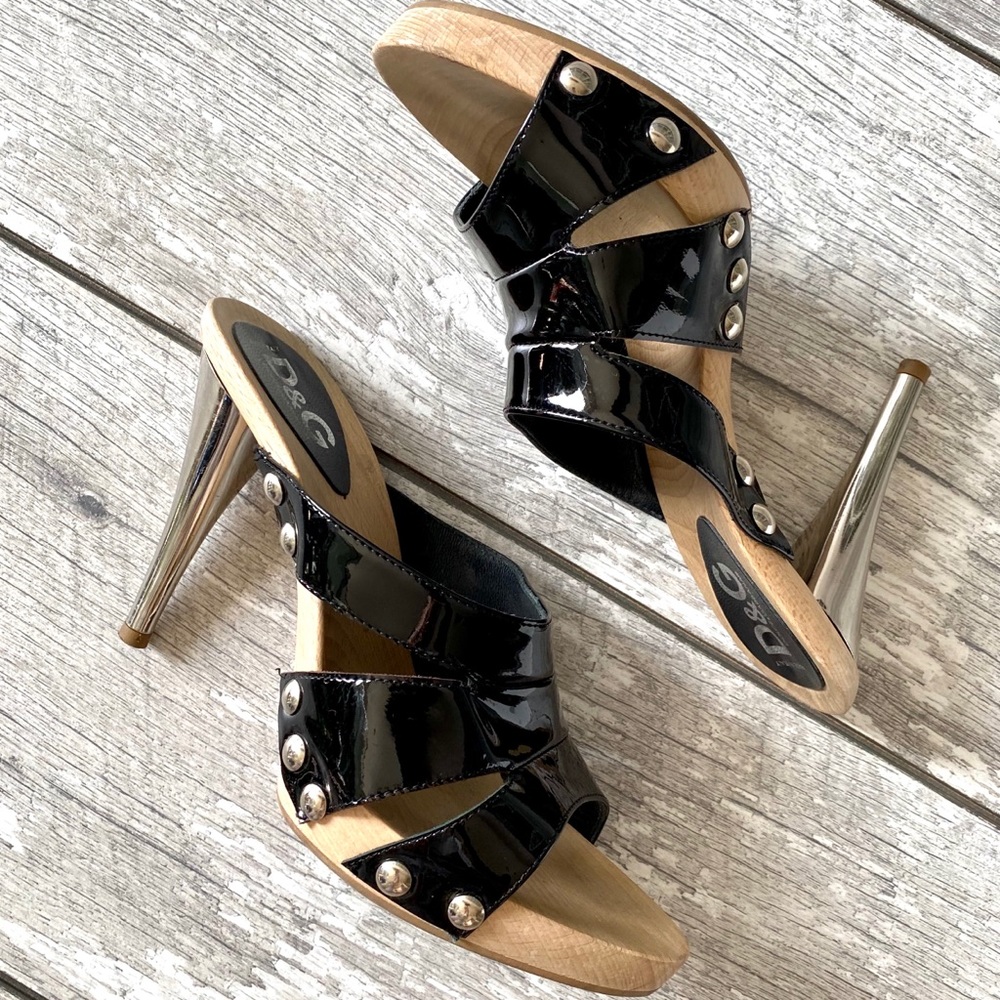 D&G Patent Leather Platform Slide View 2